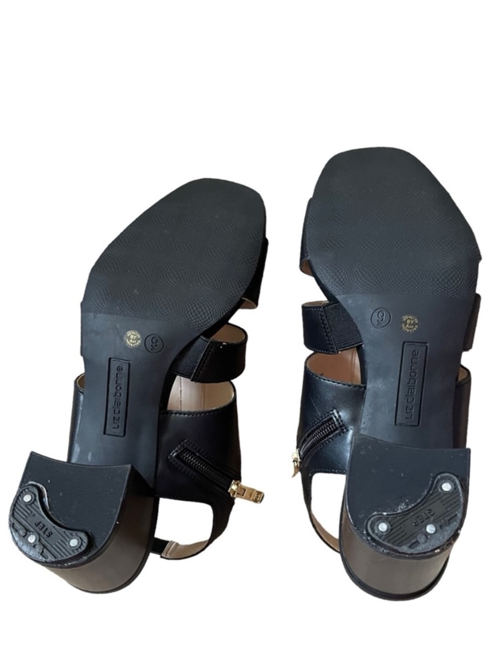 Liz Claiborne Bowen Black Strappy Block Heel Slingback Sandal Size 9 - Picture 8 of 13